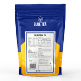 Blue Tea Caffeine Free Calm Herbal Tea - 30 Pyramid Tea Bags In Zip Lock Pack | Stress Relief, Sleep Support, Calming Blend - Gluten Free, Non-GMO, Zero Sugar
